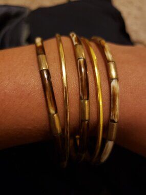 Earthy Tones Gold Bangle Set